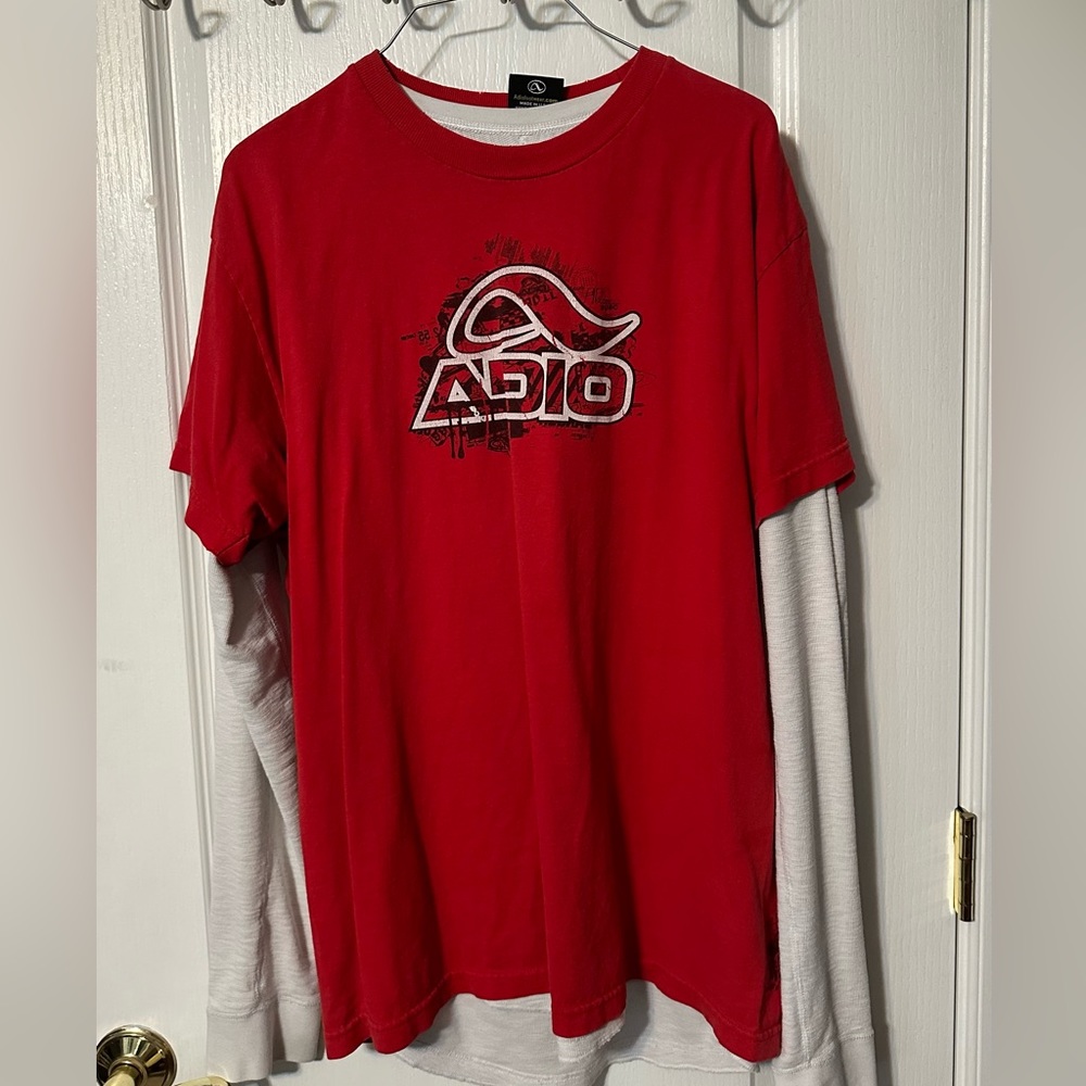 2000s ADIO red grunge t shirt